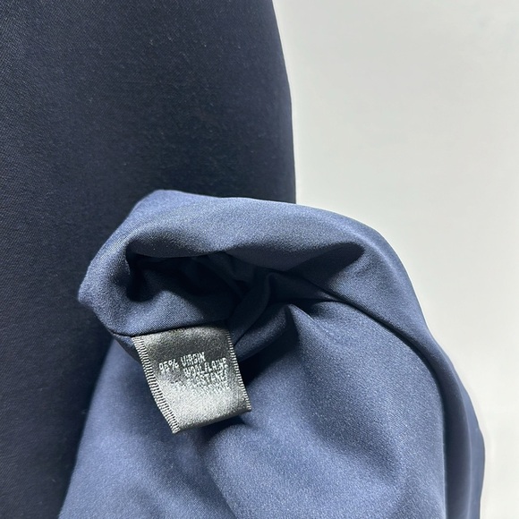 Lafayette 148 NY Dress Crew Neck Knee Length Midi Wool Navy Blue Plus Size 20 - Picture 7 of 9